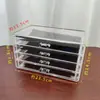 Caja de Almacenamiento de Joyería de Acrílico Gris Translúcido para Escritorio de Cinco Cajones Tipo Cajón Caja de Almacenamiento para Anillos Pendientes Caja para Accesorios de Uñas