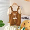 Mono Camisa 2025 Niños Manga Larga Otoño Nuevo Cuello Redondo Mono Conjunto de Dos Piezas Fábrica Venta al por Mayor