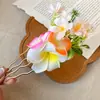 Grampo de Cabelo com Flor de Tecido com um Toque Super Fada, Atmosfera Suave e Elegante, Acessório de Cabelo Requintado e Luxuoso