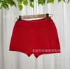 Shorts de Tricô Retos Básicos de Cintura Alta para Outono e Inverno Feminino, Slim Fit, Hot Pants de Tricô Bodycon, Tendência