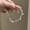 Pulsera de cuentas de plata y cristal blanco natural, lujo ligero, sensación de alta gama, versátil para superponer, joyería de diseño nicho estilo coreano exquisito
