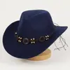 Sombrero bohemio étnico tejido a mano con sombrero de vaquero occidental, nuevo sombrero vintage transfronterizo