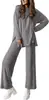 Comercio exterior transfronterizo Amazon Europeo y Americano 2026 ropa de mujer cómoda y elegante, cuello redondo holgada manga larga elástica pantalones largos ropa de estar