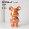Ornamento de Urso de Cerâmica Eletrodepositada de Alta Qualidade 28cm para Sala de Estar, Bar, Gabinete de TV, Decorações de Luxo Leve, Presentes