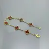 Pulsera Vanjia de Mini Flor de Seis Hojas y Trébol de Cuatro Hojas para Mujer, Versión Alta, Completamente Diamantada, Pulsera de Verano, Nicho de Gama Alta, Ins