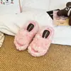 Zapatillas de media caña para niña, de lana de cordero, para otoño e invierno 2026, para usar al aire libre, estilo perezoso, cálidas, planas, con pelo