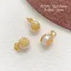 Color Dorado Real Galvanizado Conservación del Color Estilo Antiguo Incrustado Zirconio Perla Espaciador Rosa Colgante Pulsera Hecha a Mano DIY Accesorios de Joyería con Cuentas