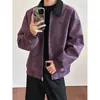 Chaqueta de Solapa de Cuero PU Tie-Dye Estilo Americano High Street para Hombres y Mujeres Otoño Canalla Fresca Chaqueta de Trabajo de Alta Gama Chaqueta de Béisbol Holgada