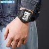 SYNOKE Nuevo Pantalla Grande Cuadrada Exterior Running Camping Estudiante Reloj Deportivo Electrónico para Hombre Impermeable Luminoso