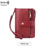 Nueva cartera de mujer RFID anti-escaneo transfronteriza, billetera corta multifuncional con 70% de descuento, monedero vintage de gran capacidad