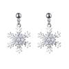 Estilo japonês e coreano elegante diamante-incrustado brincos de floco de neve mulheres distintivo fada brincos curtos all-match presente de Natal joias de orelha