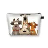 Bolsa de Maquillaje Portátil para Mujer con Temática de Perros Teum Transfronteriza 2025, Bolsa de Almacenamiento para Artículos de Tocador de Material de Poliéster, Disponible en 12 Colores