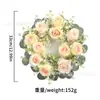 Portavelas Artificial de Rosa Listo para Usar, Adorno de Corona de Aromaterapia, Decoración de Mesa de Comedor y Sala de Estar para el Día de San Valentín, Adorno de Decoración para Velas
