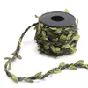 Cuerda de Cáñamo Estilo Bosque Verde con Hojas Cuerda Jardín de Infancia DIY Tejido Hecho a Mano Creación de Anillo Decoración Hojas