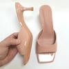 Sandalias de Tacón Alto Sexy de Charol, Punta Cuadrada Abierta, Versátiles, Tipo Mocasín, Modelo Nuevo de Verano 2026