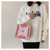 Mini bolso de lino sencillo, estilo japonés y coreano, bolso de mano para mujer con dibujos animados, bolso de mano para refrigerios, lonchera pequeña, bolso para el almuerzo