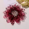 Estilo Retrô Hong Kong Malha com Estampa de Leopardo e Bolinhas Florais Clip de Garra DIY Clip Lateral Prendedor de Cabelo Acessório de Cabeça Broche Flores para Roupas