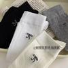 Calcetines de mujer, calcetines finos de verano, estilo coreano, de malla, transpirables, con lazo bordado, estilo ballet, calcetines largos de verano de longitud media.