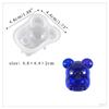Molde de oso semi-tridimensional de epoxi de cristal para bricolaje, molde de silicona con colgante de oso, conejo y ratón tridimensional