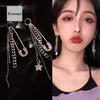 Pendientes asimétricos de estrella Pincs, personalizados, con borlas y cadena, de alta gama, de celebridades de Internet.