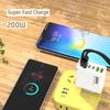 Nuevo modelo privado 200W cargador multipuerto 3USB 3PD teléfono móvil seis en uno cabezal de carga rápida 5V2.4A regulaciones europeas y americanas británicas