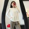 Camiseta Solta Super Confortável com Gola Canoa para Esportes, Fitness, Yoga, Uso Casual, Blusa Nuvem Feminina de Manga Longa em Tencel, Nova Coleção de Outono
