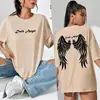 Camiseta de Mujer con Alas Gigantes de Ángel Oscuro Sprint Moda Casual Camiseta Linda Divertida Manga Corta Transpirable Camiseta de Cuadros