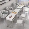 Mesa y Silla para Manicure Estilo Crema Set Japonés Individual y Doble Manicure Accesible Lujo Popular Ins Salón de Uñas Mesa para Manicure