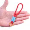 Colgante Llavero de Cuerda Trenzada de Nylon Anudada Bloque de Color Correa Corta para Teléfono Desmontable Accesorio de Correa Colgante Anti-Pérdida