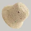 Sombrero de Paja Plegable de Verano Transpirable para Playa Dulce Sombrero de Paja para Mujer Estilo Japonés Sombrero de Protección Solar para Salidas