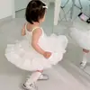 Vestido de Tirantes para Niña Vestido Blanco Puro de Princesa Falda Blanca de Gasa Vestido de Dama de Honor Falda Tutú Falda de Pastel Gasa Suave Transpirable