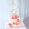 Decoración para Hornear Pastel Color Dorado y Plateado Estrella de Cristal Círculo Árbol de los Deseos Decoración de Disfraz Árbol Espiral de Alambre Hermoso