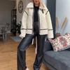 Para Aliexpress Popular Estilo Europeo y Americano Integrado de Piel Efecto Lana de Cordero Chaquetas Europeas y Americanas para Mujer