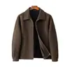 Abrigo de Lana para Hombre Otoño e Invierno 2025 con Solapa, Cachemir de Doble Cara, Corte Holgado, Abrigo de Talla Grande sin Forro