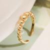 Anel de abertura geométrico simples, personalizado, banhado a cobre, zircônia, ouro 18K, para mulheres, com nicho, combinando