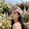 Gorra Azul Marino Bordada Europea y Americana Cosplay Uniforme de Policía Femenino Sombrero de Otoño e Invierno para Actuación Circunferencia de Cabeza Grande Sombrero de Marinero Japonés para Mujer