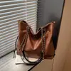 Bolso Tejido de PU de Gran Capacidad para Mujer 2026 Nuevo Bolso de Hombro de Moda Bolso Tote con Cadena de Alta Calidad Comercio Transfronterizo