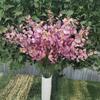Cor de Outono Flor de Orquídea Dançante de Quatro Pétalas Decoração de Casamento Tecido de Seda Flor Artificial Orquídea Simulação Decoração de Sala de Estar Quarto Orquídea Dançante