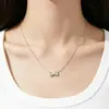 Estilo Dulce y Elegante, Colgante de Lazo Exquisito Incrustado con Piedras, Colores Dorado y Plateado, Collar Corto Simple y Versátil, Cadena para Clavícula para Mujer