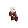 Lazo para el pelo de tela a cuadros color beige dulce estilo coreano para niñas, diadema doble infantil con estampado de lunares florales