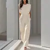 Comercio Exterior Transfronterizo Moda Femenina Nueva Elegante Europea y Americana Mono de Verano de Color Sólido Adelgazante
