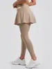 Pantalones de Yoga Juyitang de Dos Piezas Falsas Nuevos para Mujer, Color Combinado Casual Nude, Cintura Alta Levanta Glúteos, Pantalones Deportivos de Fitness