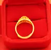Anillo de Flor de Rosa Dorada de Hong Kong de Alta Imitación Genuina para Mujer Nuevo Anillo de Flor de Hibisco Abierto Joyería Ajustable