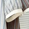 Camisa de Manga Corta a Rayas de Colores con Cuello de Muñeca Adelgazante Nueva de Verano 2026 para Mujeres de Tallas Grandes 0074