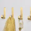 Ganchos de Ouro sem Furos de Latão Metal Nórdico Escovado Ganchos Adesivos de Carga Forte Atrás da Porta Ganchos Criativos para Casacos