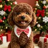 Colar Falso de Cavalheiro para Animal de Estimação de Natal com Velcro Ajustável Gola de Camisa para Cachorro Gravata Borboleta Gravata Fantasia de Festival para Gato