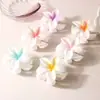 Presilha de Cabelo Flor de Frangipani Dopamina Mais Vendida em Vendas Transfronteiriças Nova Presilha de Garra Clip de Tubarão Flor de Feriado Exquisita Europeia e Americana