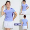 Nuevo Grupo Púrpura Compra Grupal Impresión Secado Rápido Absorbente de Sudor Fila de Aire Verano Manga Corta Ropa de Tenis Traje Faldas Deportivas para Hombre y Mujer