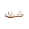 Sandálias de Dedo para Mulheres Estilo Novo 2026 Transfronteiriças, Sandálias Romanas Planas de Verão para Exterior, Sapatos Femininos de Dedo de Uma Tira, Comércio Exterior