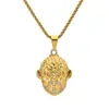 Collar con Colgante de Máscara de Wukong del Mito Negro de Moda para Hombre de Alta Venta Creativo Titanio Acero Incrustado de Diamantes Collar Oscuro del Rey Mono